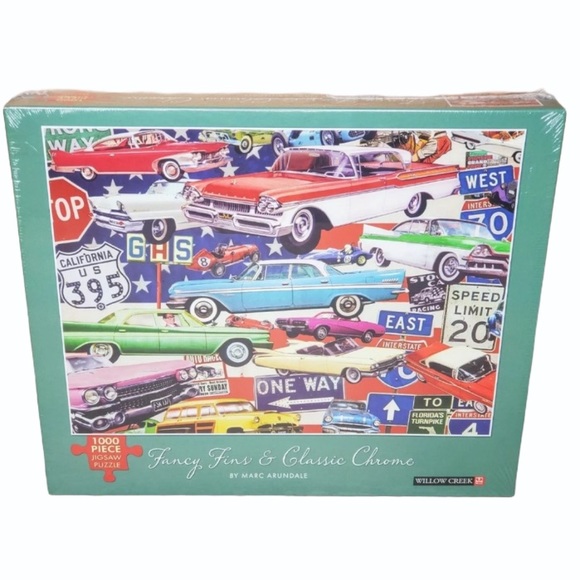 Willow Creek Classic Chrome Car 1000 Piece Puzzle - Picture 1 of 5